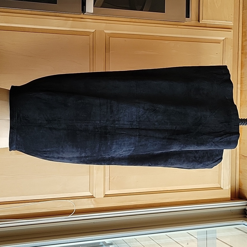 Black suede maxi skirt